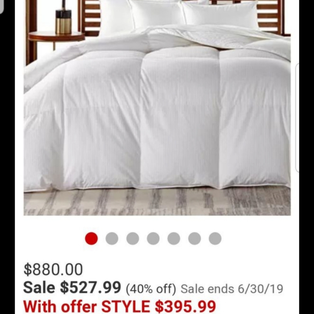 NEW KING SIZE 5TH AVENUE DOWN  COMFORTER $225